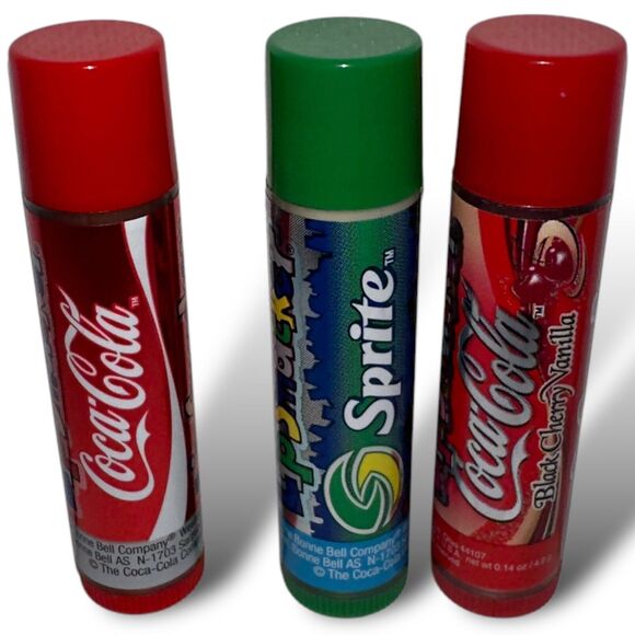 Bonne Bell Lip Smackers Coca Cola Black Cherry Vanilla, Original, Sprite 3 pc - Picture 6 of 7
